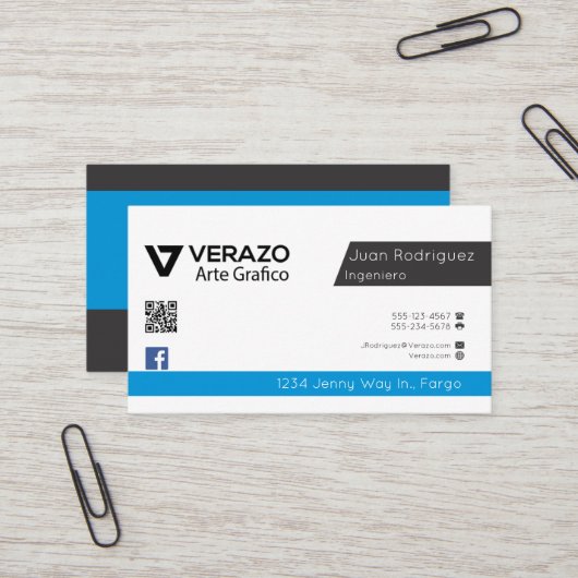 Tarjeta profesional de Software Engineer Visitekaartje (Voorkant / Achterkant in situ)