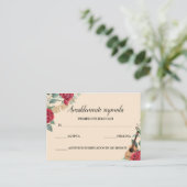 Tarjeta RSVP Burgundy Red Charra Visitekaartje (Staand voorkant)