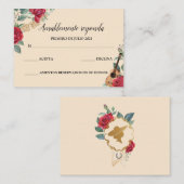 Tarjeta RSVP Burgundy Red Charra Visitekaartje (Voorkant / Achterkant)