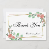 Tarjeta Thank You boda personalizada floral Bedankkaart (Voorkant)