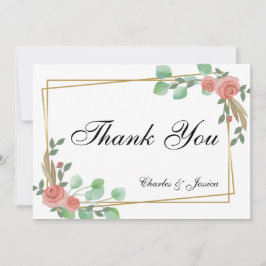 Tarjeta Thank You boda personalizada floral Bedankkaart