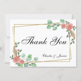 Tarjeta Thank You boda personalizada floral Bedankkaart