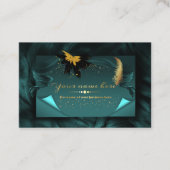 tarjeta  turquesa con dorado personalizada visitekaartje (Voorkant)