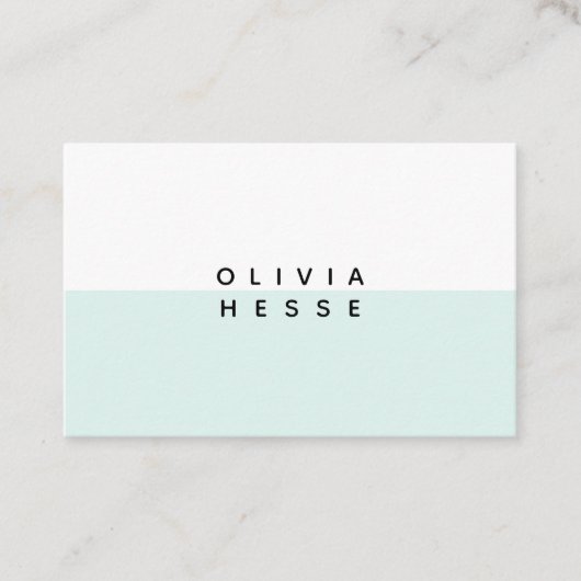Tarjeta visita Minimal Blue White Business Card Visitekaartje (Voorkant)