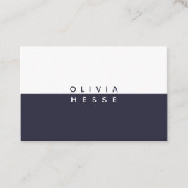 Tarjeta visita Minimal DarkBlue White BusinessCard Visitekaartje