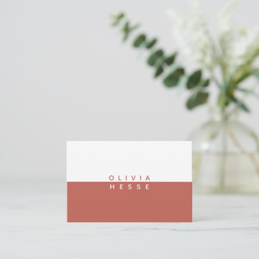 Tarjeta visita Minimal Ginger & White BusinessCard Visitekaartje (Staand voorkant)
