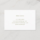 Tarjeta visita Minimal Green & White BusinessCard Visitekaartje (Achterkant)