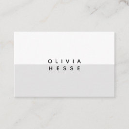 Tarjeta visita Minimal Grey White Business Card Visitekaartje