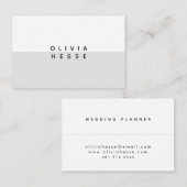 Tarjeta visita Minimal Grey White Business Card Visitekaartje (Voorkant / Achterkant)