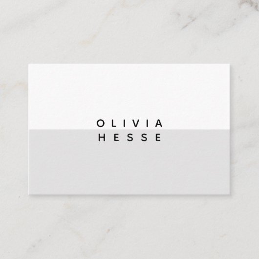 Tarjeta visita Minimal Grey White Business Card Visitekaartje (Voorkant)