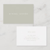 Tarjeta visita Minimal Grey & White BusinessCard Visitekaartje (Voorkant / Achterkant)