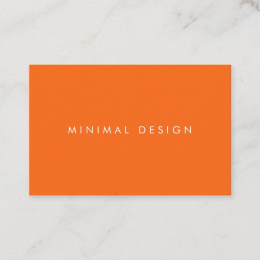 Tarjeta visita Minimal Orange & White BusinessCard Visitekaartje (Voorkant)