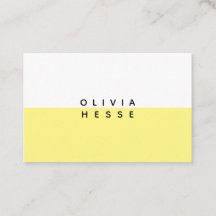 Tarjeta visita Minimal Yellow White Business Card
