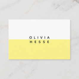 Tarjeta visita Minimal Yellow White Business Card Visitekaartje