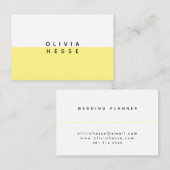 Tarjeta visita Minimal Yellow White Business Card Visitekaartje (Voorkant / Achterkant)