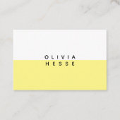 Tarjeta visita Minimal Yellow White Business Card Visitekaartje (Voorkant)