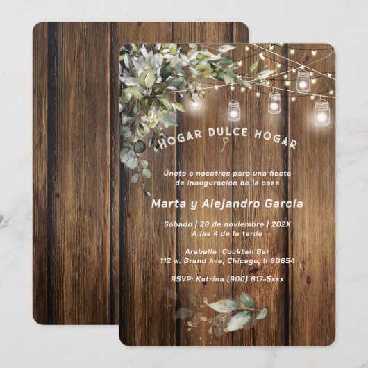 Tarjetas de Invitación Para Inauguración Casa Kaart (Voorkant / Achterkant)