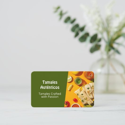 Tarjetas de Negocio Tamales Visitekaartje (Staand voorkant)