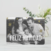 Tarjetas Navideñas DE Foto | Nieve DE Oro Feestdagenkaart (Staand voorkant)