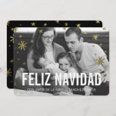 Tarjetas Navideñas DE Foto | Nieve DE Oro Feestdagenkaart (Voorkant / Achterkant)
