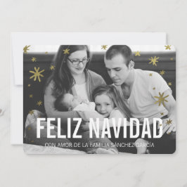 Tarjetas Navideñas DE Foto | Nieve DE Oro Feestdagenkaart