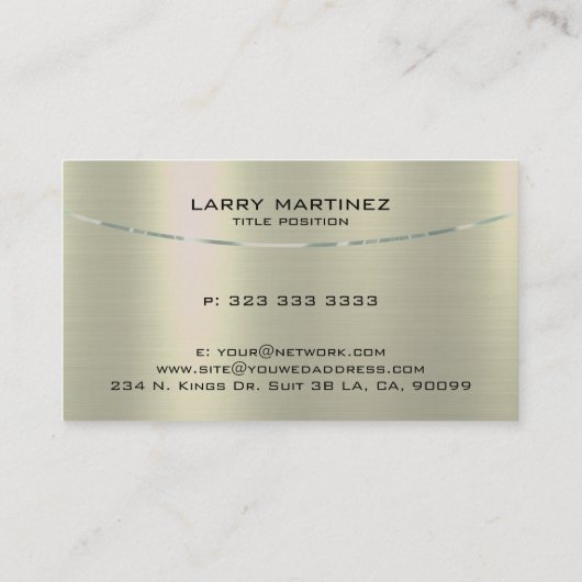 Tarnished Gold Metallic Background Visitekaartje (Achterkant)