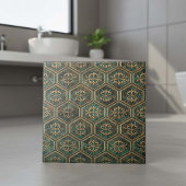 Tarnished Teal & Bronze Hexagon #17 ID1227 Tegeltje