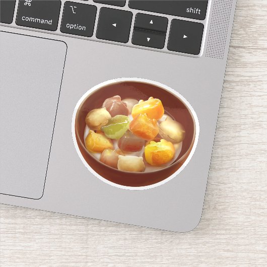 Taro Bal Dessert Illustratie Sticker (Detail)