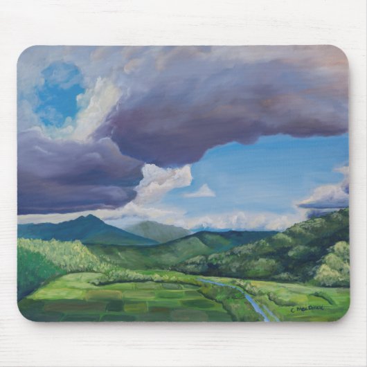 Taro Fields Hanalei Hawaii Oil Painting Muismat (Voorkant)
