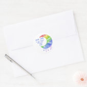 Taro maan, boho, regenboog, adreslabel ronde sticker (Envelop)