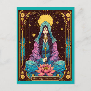 Taroillustratie, de Hogepriesteres Briefkaart