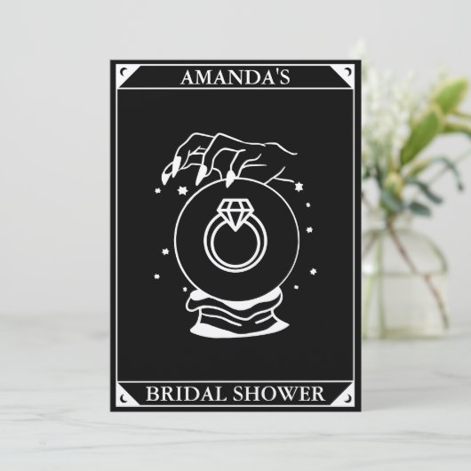 Taroorkaart Hemels Bruidsfeest Boho Uitnodiging (Staand voorkant)