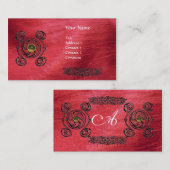 TAROT 2 monogram rode zijde Visitekaartje (Voorkant / Achterkant)