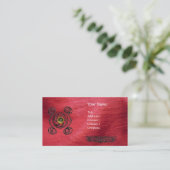 TAROT 2 monogram rode zijde Visitekaartje (Staand voorkant)