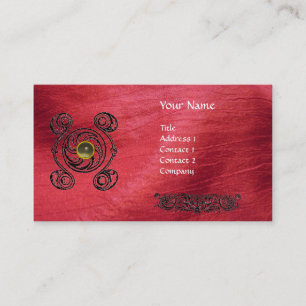 TAROT 2 monogram rode zijde Visitekaartje