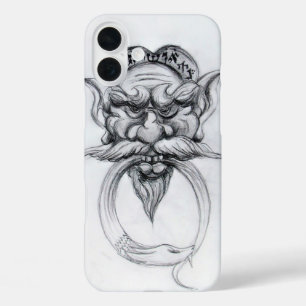 TAROT/ANTIEK FANTASY GROTESQUE MASK Black White iPhone 16 Plus Hoesje