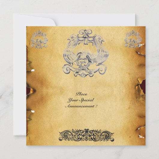 TAROT/ANTIEK FLORENTINE GROTESQUE PARCHMENT KAART (Achterkant)