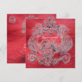 TAROT/ANTIEK FLORENTINE GROTESQUE Rood zwart Kaart (Voorkant / Achterkant)