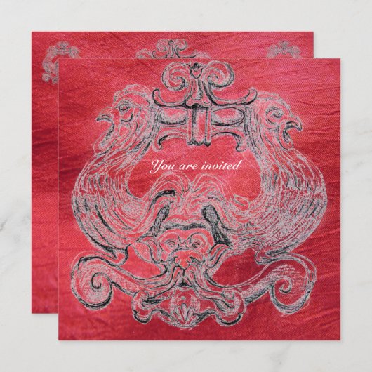 TAROT/ANTIEK FLORENTINE GROTESQUE Rood zwart Kaart (Voorkant / Achterkant)