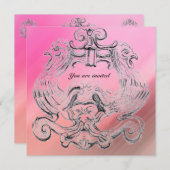 TAROT/ANTIEK FLORENTINE GROTESQUE Roze Kaart (Voorkant / Achterkant)