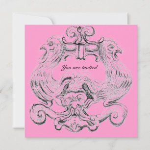 TAROT/ANTIEK FLORENTINE GROTESQUE Roze zwart Kaart