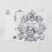 TAROT/ANTIEK FLORENTINE GROTESQUE Zwart wit Kaart (Voorkant / Achterkant)