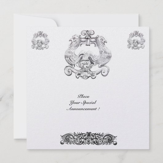 TAROT/ANTIEK FLORENTINE GROTESQUE Zwart wit Kaart (Achterkant)