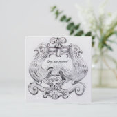 TAROT/ANTIEK FLORENTINE GROTESQUE Zwart wit Kaart (Staand voorkant)