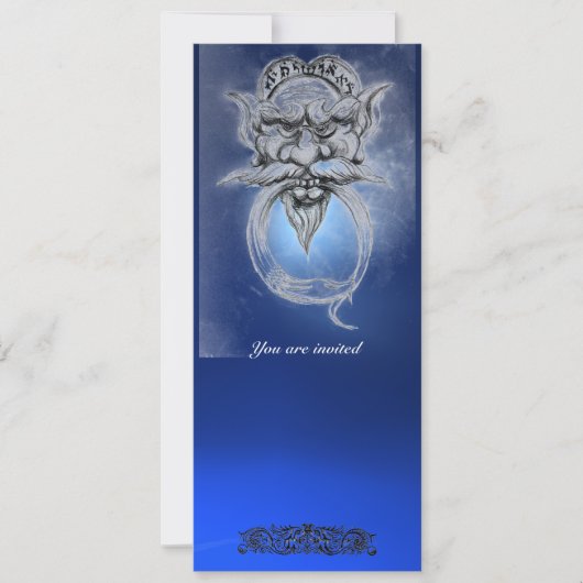 TAROT/ANTIEK GROTESQUE FANTASY Blue Gemstone Kaart (Voorkant)