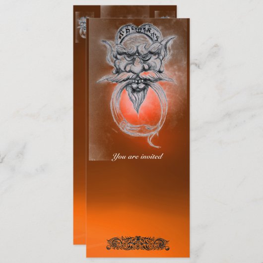 TAROT/ANTIEK GROTESQUE FANTASY Oranje Gemstone Kaart (Voorkant / Achterkant)