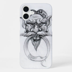 TAROT/ANTIEKE FANTASIE GROTESEK MASKER Zwart Wit iPhone 16 Plus Hoesje