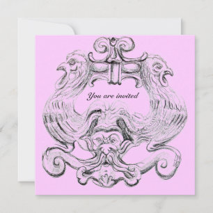 TAROT/ ANTIEKE FLORENTIJNSE GROTESK Roze Zwart Kaart