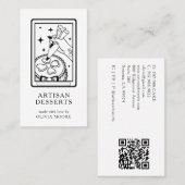 Tarot Artisan Baker Dessert Caterer QR Code Visitekaartje (Voorkant / Achterkant)