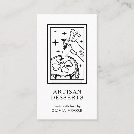 Tarot Artisan Baker Dessert Caterer QR Code Visitekaartje (Voorkant)